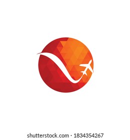 Airplane & Travel Logo. Icon & Symbol Vector Template.