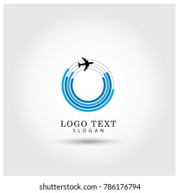 Airplane & Travel Logo. Symbol & Icon Vector Template.