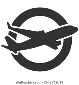 Airplane travel Logo. Travel, tourism agency logo design, icons and symbol. Silhouette of flying plane. Template for logo, emblem on Transparent Background. 