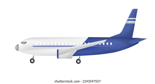 airplane, travel plane, airline, transportation system concept Realistic Airplane Vector Illustration