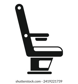 Airplane travel seat icon simple vector. Window interior. Plane vip