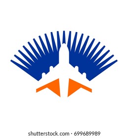 airplane and travel vector logo.