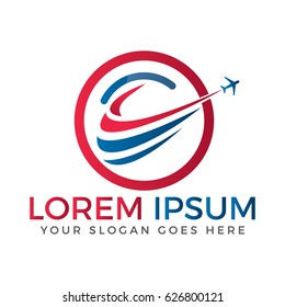 Airplane travel vector logo design. Airlines logo sign.