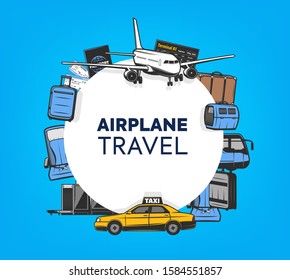 Airplane Travel Vector Poster International Airlines Stock Vector