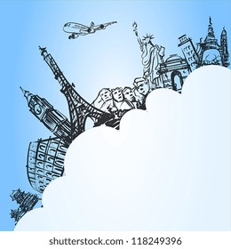 airplane traveling concept,vector