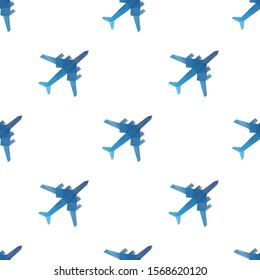 Airplane triangle shape seamless pattern backgrounds. Wrapping paper template. Polygonal design illustration.