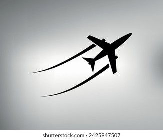 boceto del tatuaje tribal del avión. ilustración de un avión de pasajeros volando en el cielo. logotipo del avión