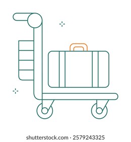 Airplane Trolley Cart Vector Icon Design