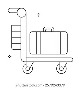 Airplane Trolley Catering Vector Icon Design with Editable Stroke