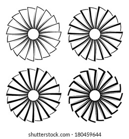 Airplane Turbine Icon Set