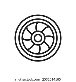 Airplane Turbine Outline Icon Vector Illustration