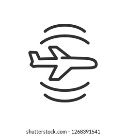 Airplane Turbulence. Linear Icon. Line With Editable Stroke