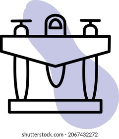 Airplane with two large wings, illustration, vector, on a white background.