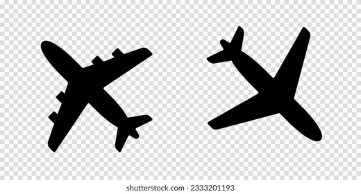 Airplane two sign icon on a transparent background