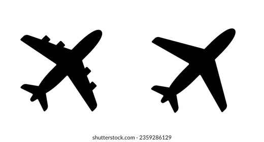 Airplane two sign icon on a isolated white background