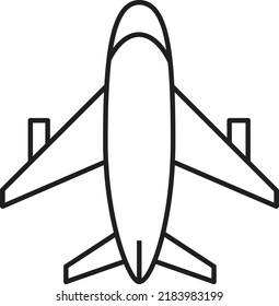 Airplane with two wings in Black Outline