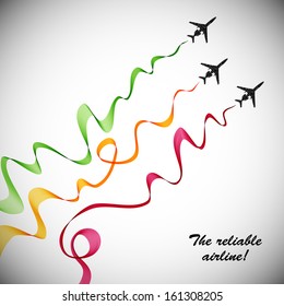 airplane, vector abstract background