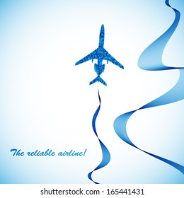 airplane, vector abstract background