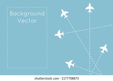 Airplane vector blackground with blue sky and space for text.
