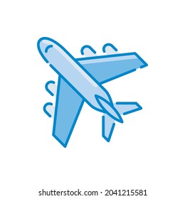 Airplane Vektorblau Farben Symbol Stilgrafik. EPS10-Datei