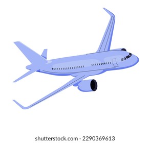 Airplane vector cartoon icon illustration. Travel, aviation, transportation, journey, vacation, tourism and adventure concept. 