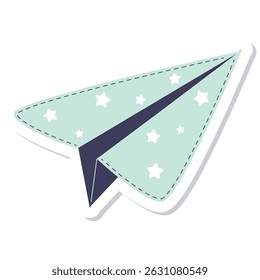 avião vetor adesivo de desenho animado no fundo branco.