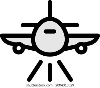 icono de línea de color del vector de avión