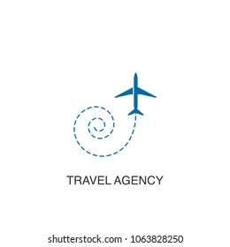 Airplane vector design element, logo, travel agency concept