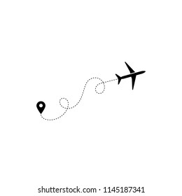 Airplane vector design element, logo, travel agency concept