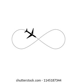 Airplane vector design element, logo, travel agency concept