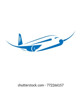 Airplane vector design element, logo, travel agency concept