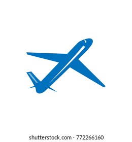 Airplane vector design element, logo, travel agency concept