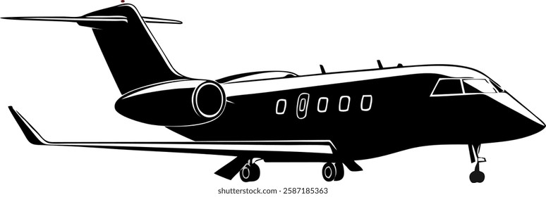 Airplane vector in EPS format featuring a sleek and modern aircraft design. 