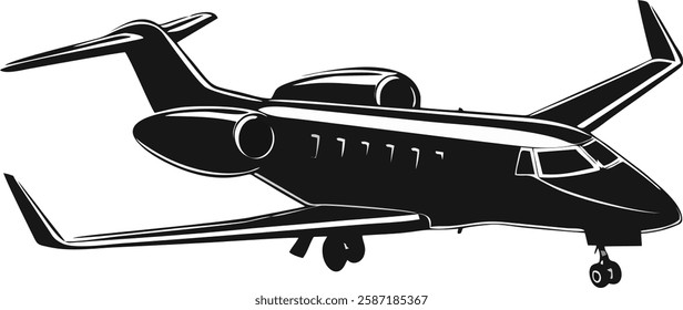 Airplane vector in EPS format featuring a sleek and modern aircraft design. 