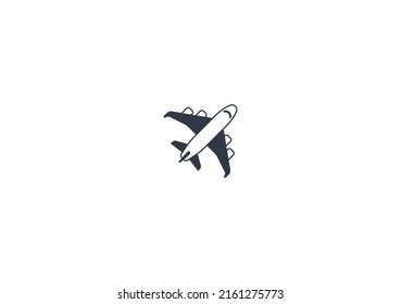 Airplane vector flat emoticon. Isolated Airplane illustration. Airplane icon