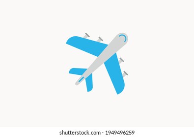 Airplane vector flat icon. Isolated passenger plane emoji illustration