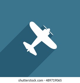 Airplane - vector flat icon with shadow.