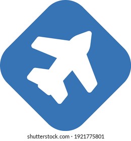 icono de color de glifo vectorial de avión