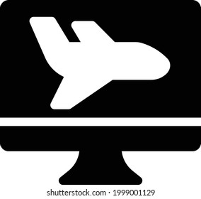 icono plano de glifo vector de avión