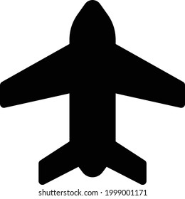 airplane vector glyph flat icon