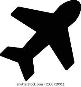 airplane vector glyph flat icon