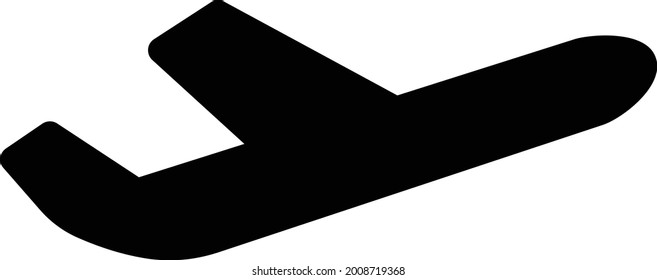 airplane vector glyph flat icon