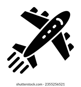 Airplane Vector Glyph Icon For Personal And Commercial Use.
