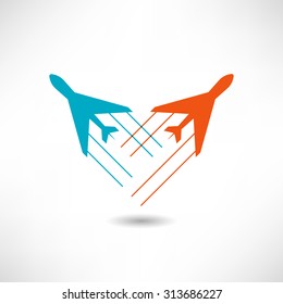 Airplane - vector icon