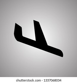 Airplane vector icon. Aviation arrival logo.