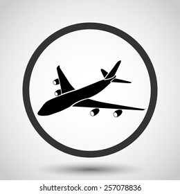 Airplane vector icon - black illustration