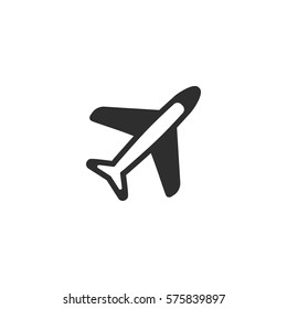 Airplane vector icon. Black illustration isolated on white background for graphic and web design.