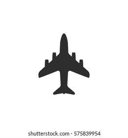 Airplane vector icon. Black illustration isolated on white background for graphic and web design.
