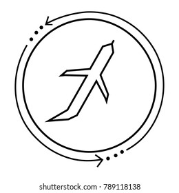 Airplane Vector Icon Cicle