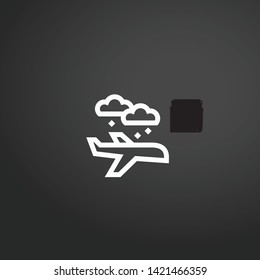 Airplane vector icon. Airplane concept stroke symbol design. Thin graphic elements vector illustration, outline pattern for your web site design, logo, UI. EPS 10.